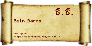 Bein Barna névjegykártya